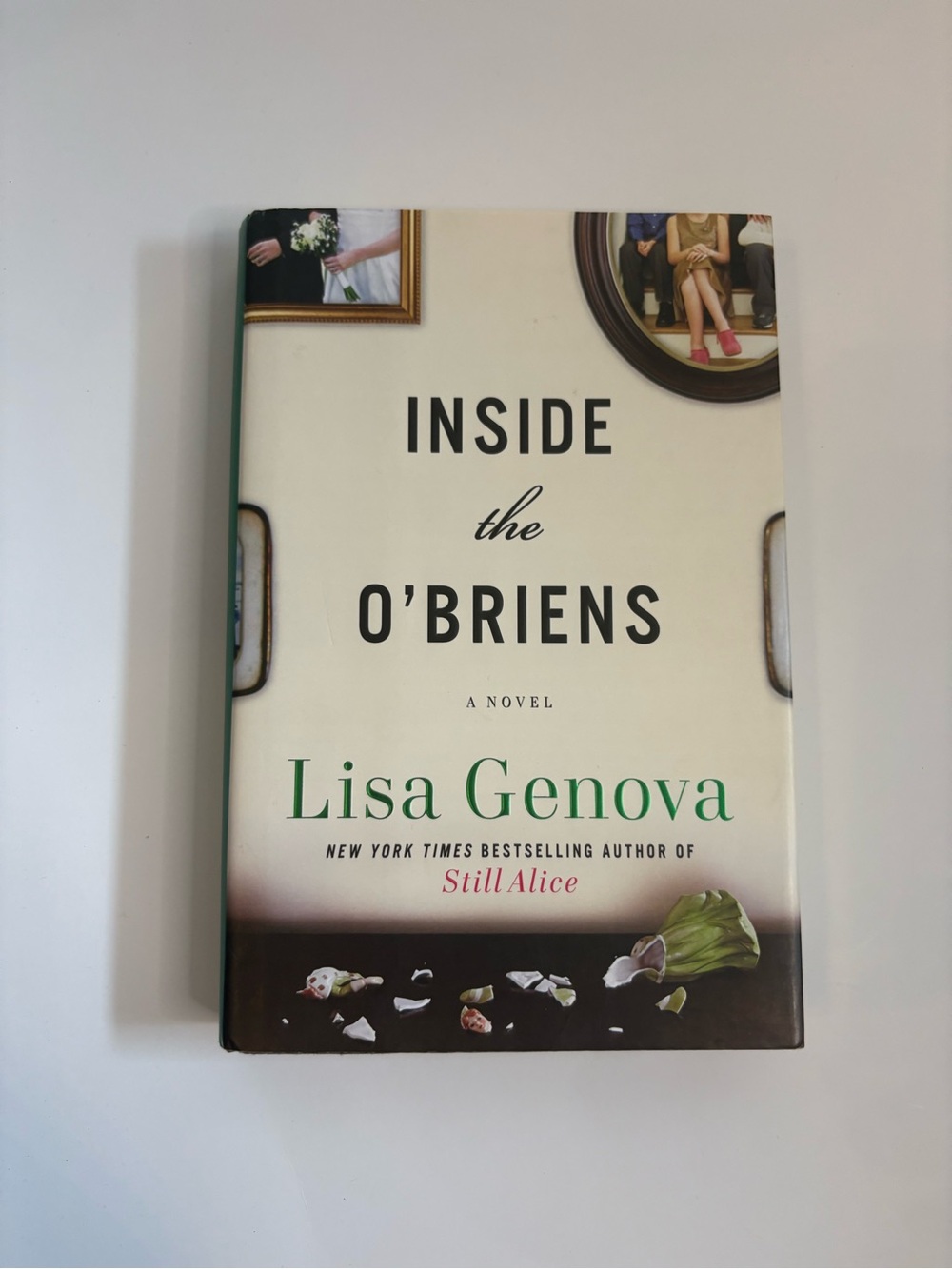 3/$20 Inside the O'Briens by Lisa Genova - White & Green Hardcover